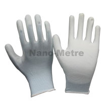 NMSAFETY Hardware Arbeiter verwenden 13g hellblau Nylon / Polyester Liner beschichtete weiße PU Arbeitshandschuhe en388 billige tägliche Arbeitshandschuhe